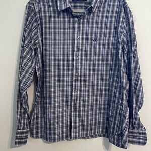 Fish Hippie Solace Collection Blue Plaid Button Down Shirt
